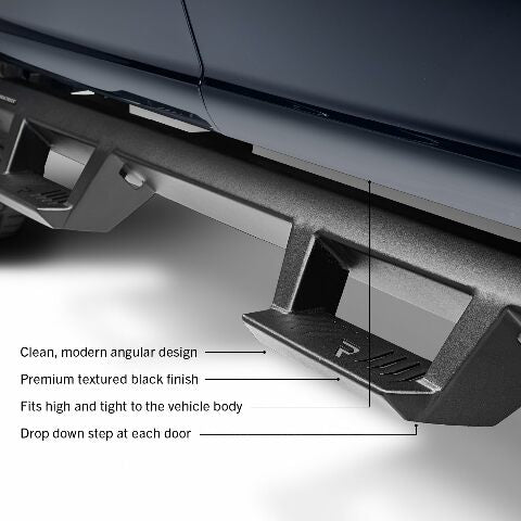 RealTruck EpYx Steps Compatible with Toyota Tacoma | Cab Length, Steel, Textured Black | EXT05CC-TX | Compatible with Toyota Tacoma Double Cab, SRW Gas 2005-2022