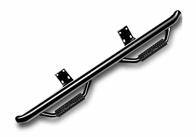 RealTruck Nerf Steps Compatible with Ford F-150 | Cab Length, Heavy Duty Steel, Gloss Back | F0973QC | Compatible with Ford F-150/Raptor/Lobo SuperCab, SRW Gas. 2009-2014