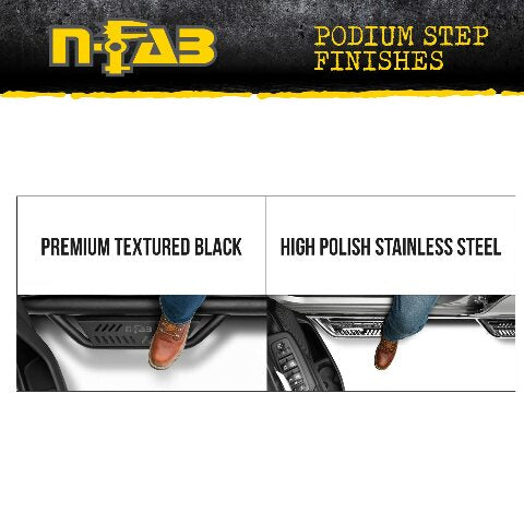 RealTruck Podium SS Steps Compatible with Jeep Wrangler JKU | Wheel-to-Wheel, Stainless Steel, Polished | HPJ0764-SS | Compatible with Jeep Wrangler JKU, 4 Door All, SRW Gas. 2007-2018