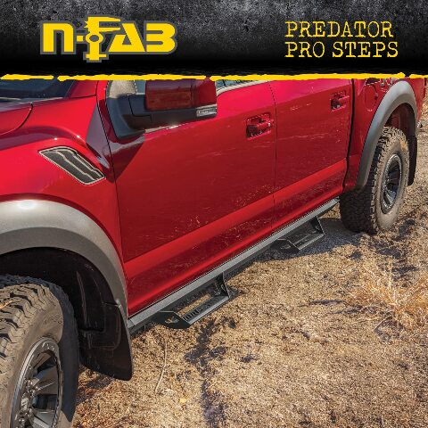 RealTruck Predator Pro Steps Compatible with Jeep Wrangler JLU | Cab Length, Rust-Proof Aluminum, Textured Black | PRJ1863-TX | Compatible with Jeep Wrangler JLU 4-Door, SRW Gas 2018-2024