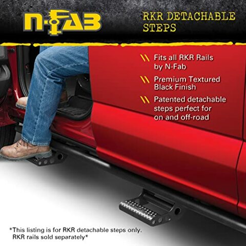 RealTruck RKR Rails Compatible with Toyota Tacoma | Cab Length, Tubular Steel, Textured Black | T154RKRCC | Compatible with Toyota Tacoma Double Cab, SRW Gas 2016-2022
