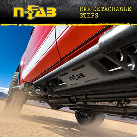 RealTruck RKR Rails Compatible with Toyota Tacoma | Cab Length, Tubular Steel, Textured Black | T154RKRCC | Compatible with Toyota Tacoma Double Cab, SRW Gas 2016-2022