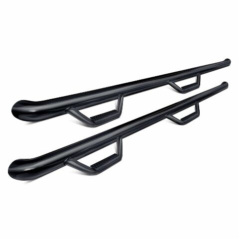 RealTruck Nerf Steps Compatible with Toyota Tacoma | Wheel-to-Wheel, Heavy Duty Steel, Gloss Back | T1580CC | Compatible with Toyota Tacoma Double Cab 5' Short Bed, SRW Gas. 2016-2022