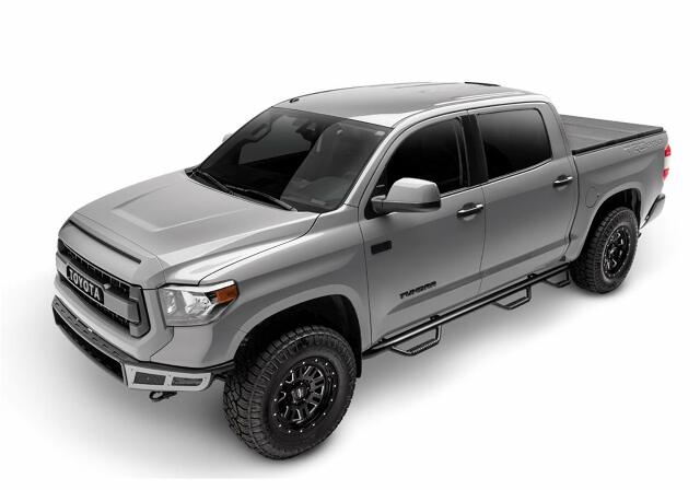RealTruck Nerf Steps Compatible with Toyota Tacoma | Wheel-to-Wheel w/ Bed Access, Heavy Duty Steel, Textured Black | T1683QC-6-TX | Compatible with Toyota Tacoma Access Cab 6' Standard Bed, SRW Gas. 2016-2022