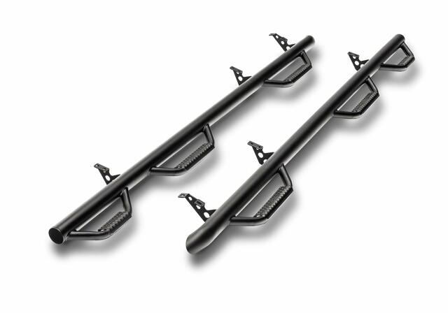 RealTruck Nerf Steps Compatible with Toyota Tacoma | Wheel-to-Wheel w/ Bed Access, Heavy Duty Steel, Textured Black | T1683QC-6-TX | Compatible with Toyota Tacoma Access Cab 6' Standard Bed, SRW Gas. 2016-2022