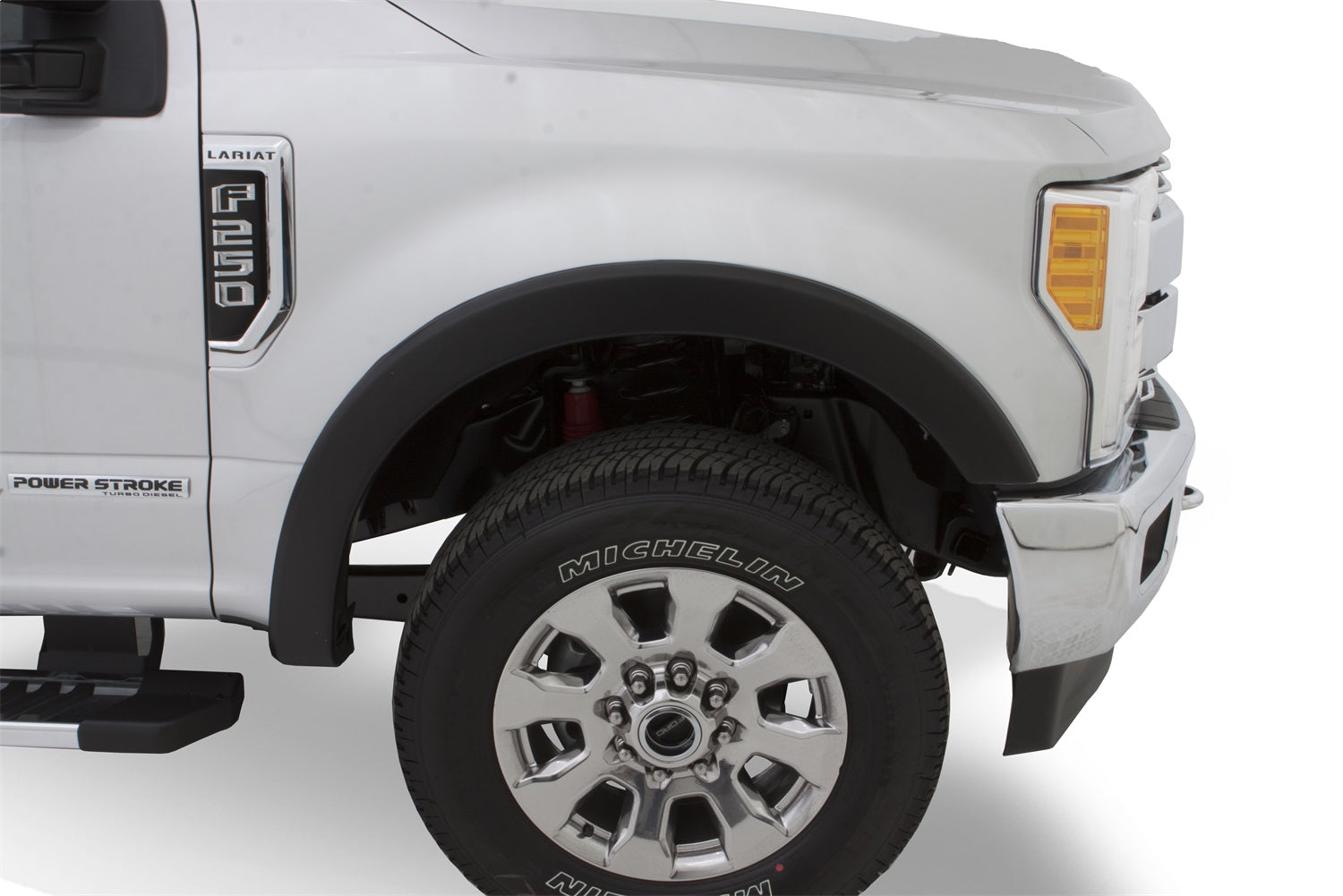 Bushwacker 20039-02 Black OE-Style Smooth Finish Front Fender Flares for 1999-2010 Ford F-250 Super Duty; 1999-2007 F-350 to F-550 Super Duty