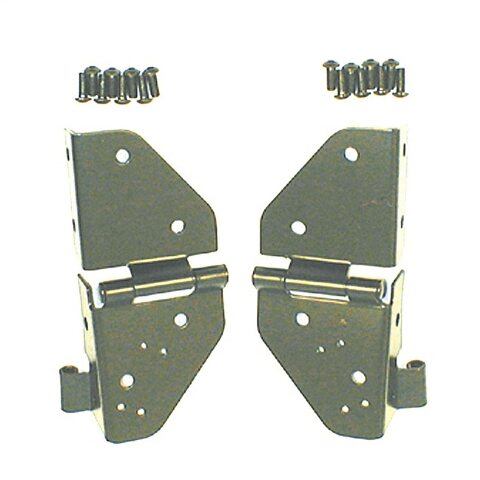 Rugged Ridge 11209.01 Windshield Hinge Kit, Black; 76-86 Jeep CJ/87-95 Jeep Wrangler YJ