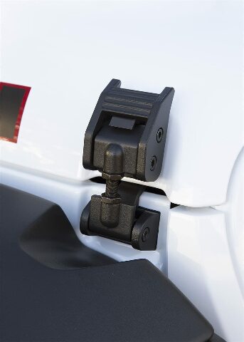 Rugged Ridge Hood Catch Kit Compatible with Jeep Wrangler/Gladiator | Textured Black | 11210.27 | Compatible with Jeep Wrangler JL;  Jeep Gladiator JT 2020-2025