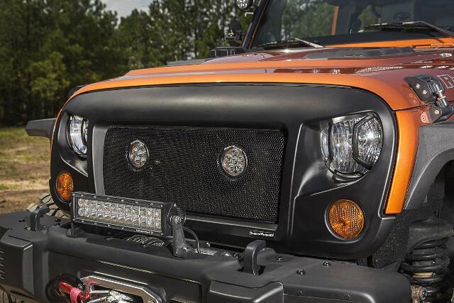 Rugged Ridge | Elite Euro Guard Kit, Headlight, Textured Black | 11230.12 | Compatible with Jeep Wrangler JK/JKU 2007-2018