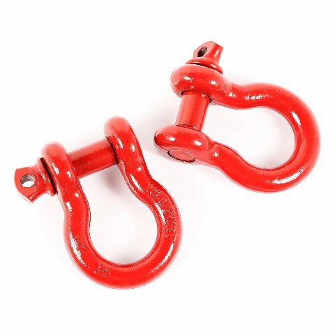 Rugged Ridge | D-Ring Shackle Kit, 7/8 inch, Red, Steel, Pair | 11235.13