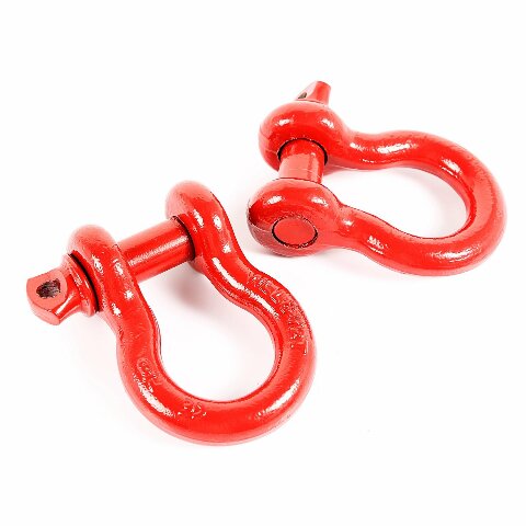Rugged Ridge | D-Ring Shackle Kit, 7/8 inch, Red, Steel, Pair | 11235.13