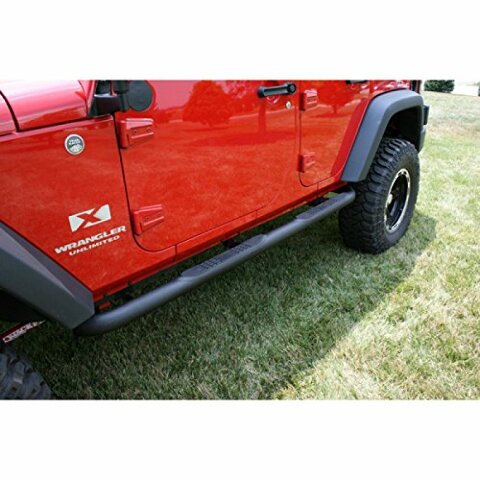 Rugged Ridge | Tube Side Step Kit, Round, 3 Inch, Black | 11591.02 | Compatible with Jeep CJ 1976-1986