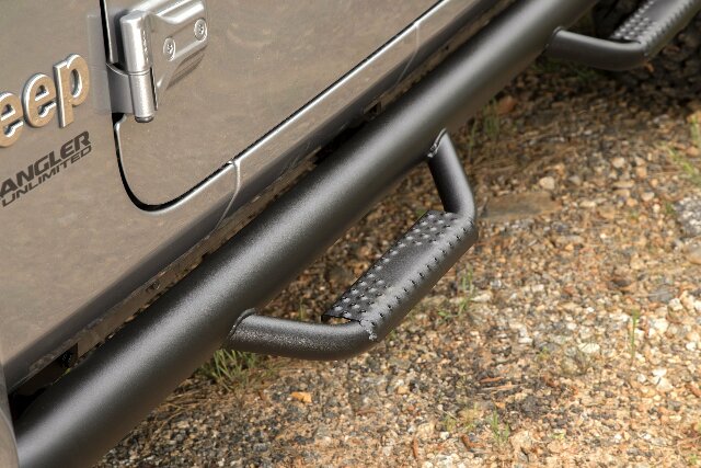 Rugged Ridge 11596.04 Spartan Nerf Bar Kit, Textured Black; 18-Current Jeep Wrangler JLU, 4 Door