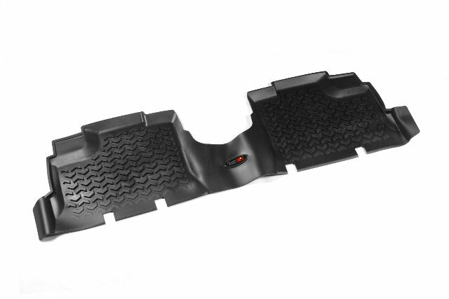 Rugged Ridge Rear Floor Liners Compatible with Jeep Wrangler JKU | All-Terrain, Black | 12950.01 | Compatible with Jeep Wrangler JKU 4-Door 2007-2018