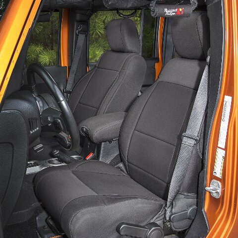 Rugged Ridge | Seat Cover Kit, Front, Neoprene, Black | 13215.01 | Compatible with Jeep Wrangler JK Small 2011-2018