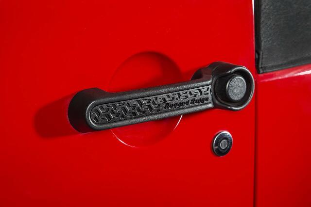 Rugged Ridge | Elite Door Handle Inserts, Black Tread | 13311.49 | Compatible with Jeep Wrangler JK 4-Door 2007-2018