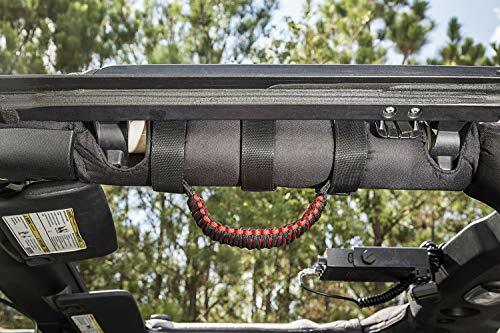 Rugged Ridge 13505.31 Grab Handle Kit, Paracord, Red/Black; 55-Current Jeep CJ/Wrangler/Gladiator