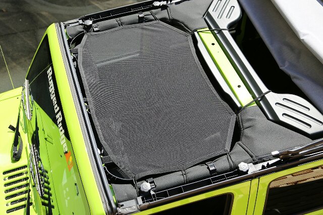 Rugged Ridge | Eclipse Sun Shade, Front, Black | 13579.04 | Compatible with Jeep Wrangler JK 2007-2018