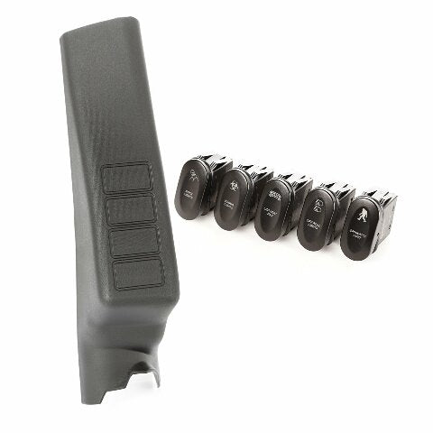 Rugged Ridge | Switch Pod Kit, A-Pillar, 4 Etched Switches, LHD | 17235.71 | Compatible with Jeep Wrangler JK 2011-2018