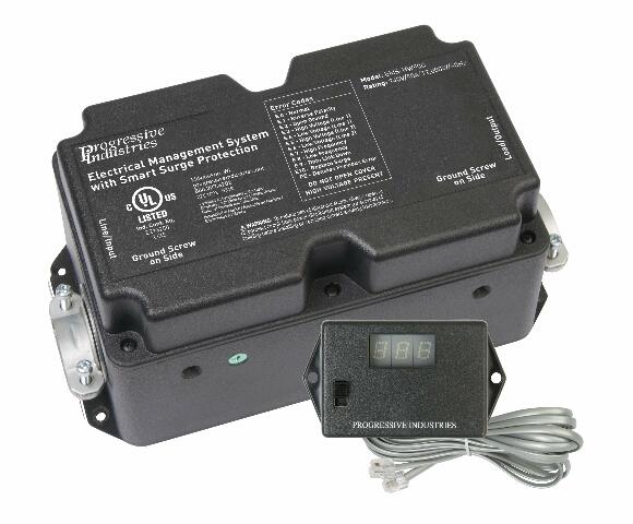 Progressive Industries 50 Amp Heavy Duty RV Surge Protector EMS — Whole House Surge Protection w/Integrated Display and Fault Detection — EMS-HW50C