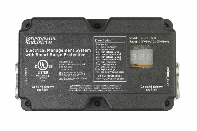 Progressive Industries Hardwired RV Surge Protector, 50 Amp EMS with Integrated Display and Fault Detection - EMS-LCHW50