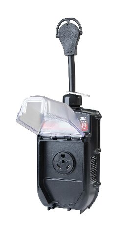 Progressive Industries Portable RV Surge Protector, 30 Amp EMS with Integrated Display, Fault Detection, and All Weather Shield Assembly - EMS-PT30X