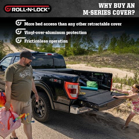 Roll-N-Lock LG445M Locking Retractable M-Series Truck Bed Tonneau Cover Compatible with Dodge Ram 1500;  Ram 2500/3500 | Compatible with 6.4' Bed 2003-2009