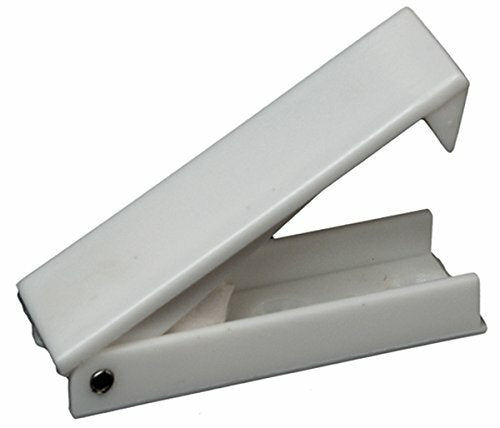 RV Designer E212, Squared Baggage Door Catch, White, 2 Per Pack, Compartment Hardware