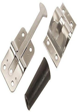 RV Designer E225, Entry Door Holder, Fleetwood Style, 3-3/4 inch, Stainless Steel, Outside Hardware