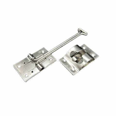RV Designer E226, Self Closing Door Holder, T Style, Stainless Steel, 6 inch, Entry Door Hardware