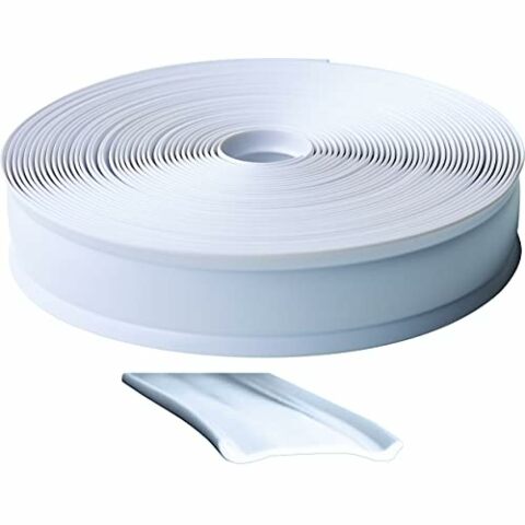RV Designer 1 Inch Wide Vinyl Trim Insert Compatible with RVs - Flexible Molding, Exterior Use, and Roof Edge Molding - Ideal Compatible with Travel Trailers and Campers, Heavy Duty, 25 Foot Roll, White