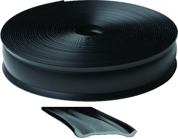 RV Designer 1 Inch Wide Vinyl Trim Insert Compatible with RVs - Flexible Molding, Exterior Use, and Roof Edge Molding - Ideal Compatible with Travel Trailers and Campers, Heavy Duty, 25 Foot Roll, Black