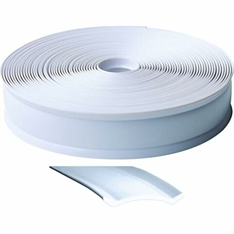RV Designer 3/4 Inch Wide Vinyl Trim Insert Compatible with RVs - Flexible Molding, Exterior Use, and Roof Edge Molding - Ideal Compatible with Travel Trailers and Campers, Heavy Duty, 25 Foot Roll, White