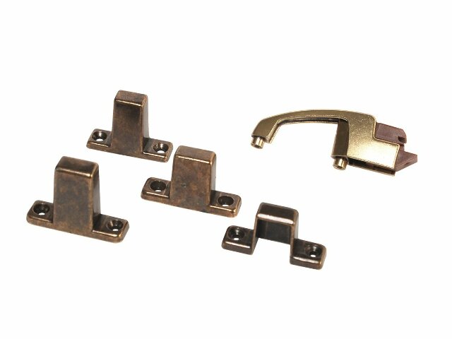 RV Designer H243, Positive Latch, Three Screw Mount, Includes Four Strikes, Cabinet Hardware