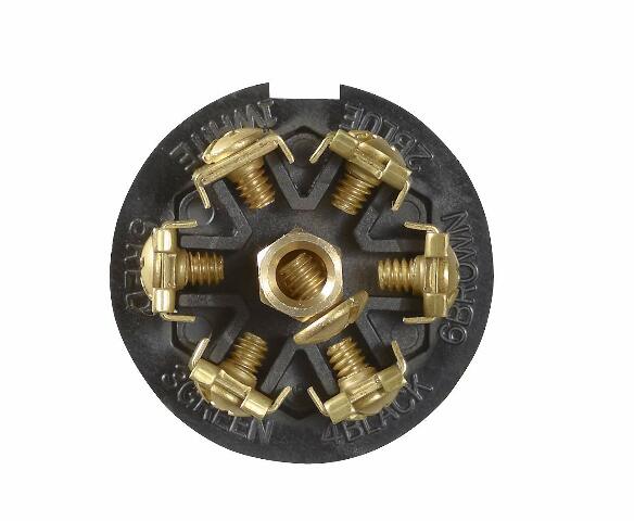 RV Designer, P703, 7-Way RV Socket Chrome Plated, Pollak