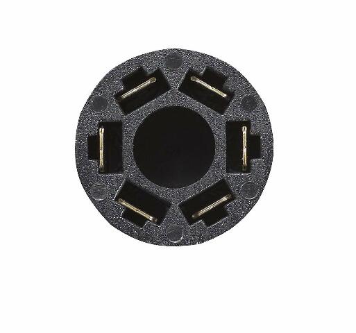 RV Designer, P719, 7-Way RV to 6-Way Round Adapter (Brake Pin in Center), Pollak