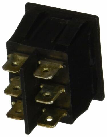RV Designer S471, Rocker Switch, 5 Amp, Momentary On / Off Momentary On, DPDT, Black, DC Electrical