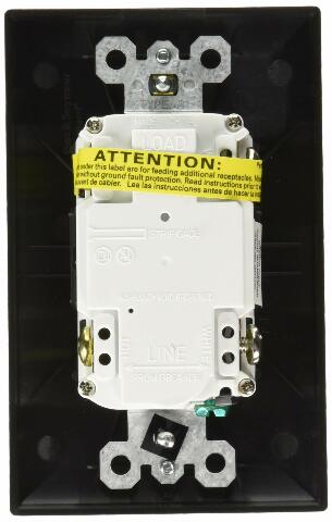 RV Designer S807, Dual Outlet GFCI with Cover Plate, Black, AC Electrical