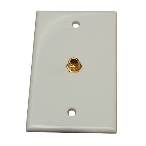RV Designer T141, Interior TV Wall Plate Connector, White