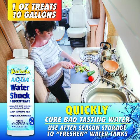 STAR BRITE Aqua Water Shock Compatible with Boats & RVs - Instant Odor & Bad Taste Remover Compatible with Potable Water, 16 Ounce (097116)