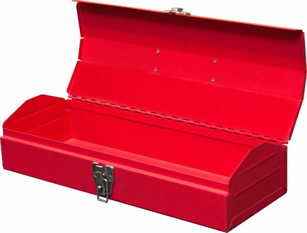 BIG RED TB102 Torin 16" Hip Roof Style Portable Steel Tool Box with Metal Latch Closure, Red