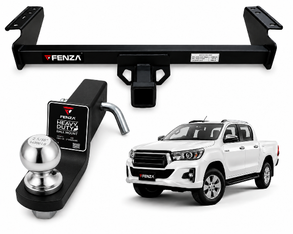 Fenza Class III Towing Hitch Receiver Compatible with Toyota Hilux 2016–2026 – Includes 2-Inch Drop Ball Mount, Hitch Ball and Pin