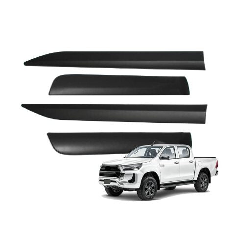 Side Door Molding Trims Black Matte Fits 2016-2023 Toyota Hilux