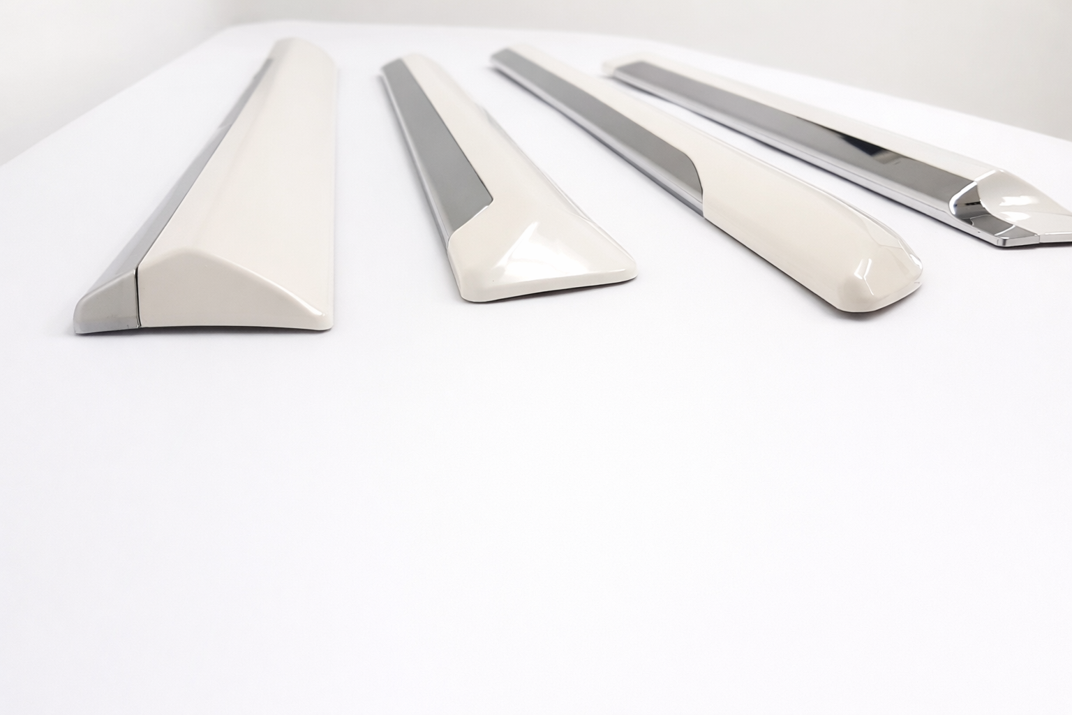 Fenza White & Chrome Side Moulding Trim Set for Toyota Hilux 2016+ | 4‑Piece