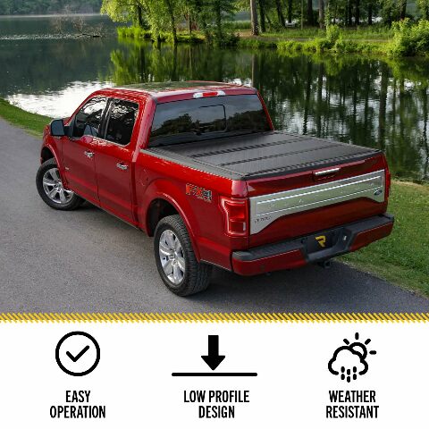RealTruck UnderCover Flex Hard Folding Truck Bed Tonneau Cover | FX41010 | Compatible with -  Toyota Tundra w/ rail system 6' 7" Bed (78.7") 2021