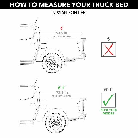 RealTruck UnderCover Flex Hard Folding Truck Bed Tonneau Cover | FX51004 | Compatible with -  Nissan Frontier w/o track system 6' 1" Bed (73.3") 2021
