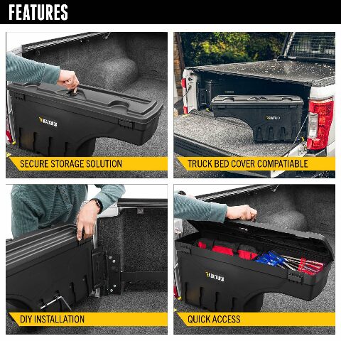 UnderCover SwingCase Truck Bed Storage Box | SC400P | Compatible with -  Toyota Tundra Passenger Side,Black 2021