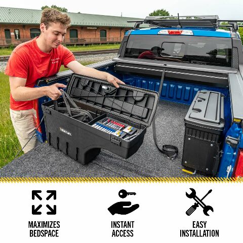 UnderCover SwingCase Truck Bed Storage Box | SC400P | Compatible with -  Toyota Tundra Passenger Side,Black 2021