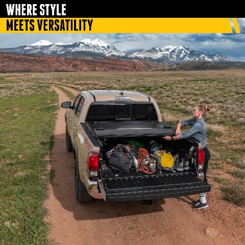 RealTruck UnderCover Ultra Flex Hard Folding Truck Bed Tonneau Cover | UX4 | Compatible with  - 2015 Toyota Tacoma 6' 2" Bed (73.5") 2005