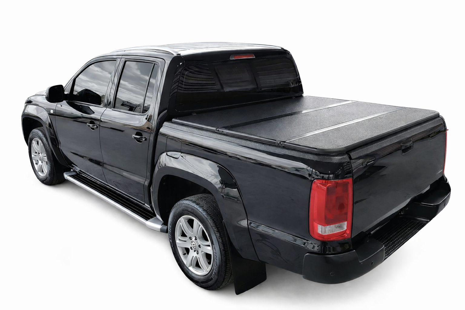 FENZA Hard Tri-Fold Tonneau Cover Compatible with Wolkswage Amarok 2011-2021 | Aluminum Folding Truck Bed Cover | Secure Weatherproof Protection